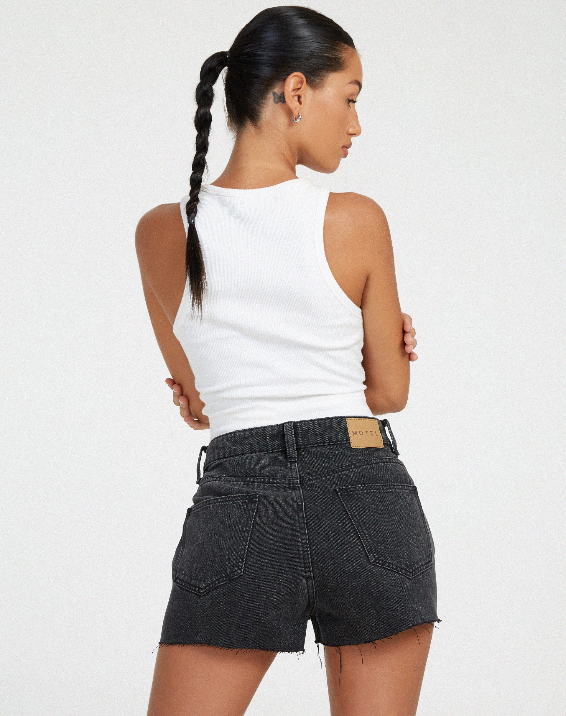 Denim Short in Black Wash - Image 2