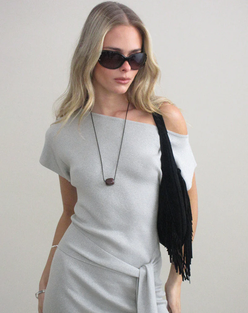 Derana Mini Dress in Silver Shimmer - Image 2