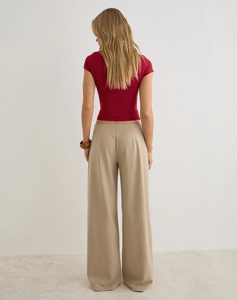 Diomira Trouser in Beige with Tie - Image 4