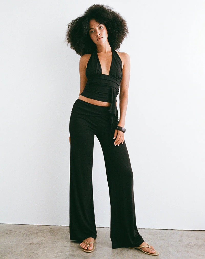 Donata Trouser in Black with Belt - Image 2