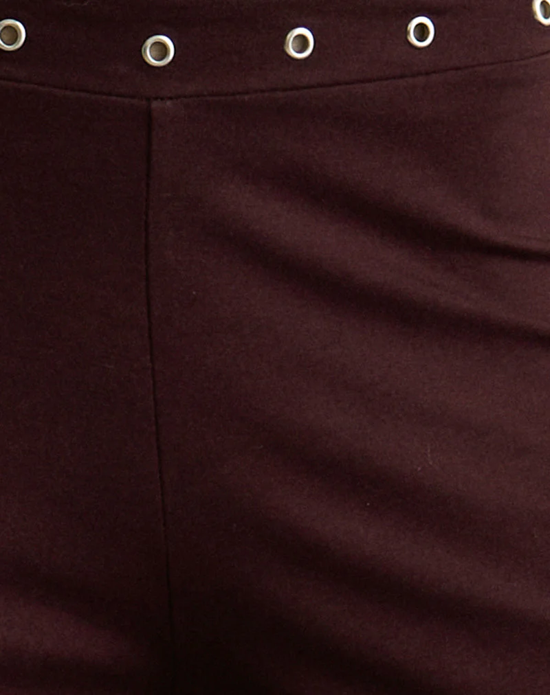 Dorala Low Rise Trousers with Eyelets in Dark Plum - Image 5