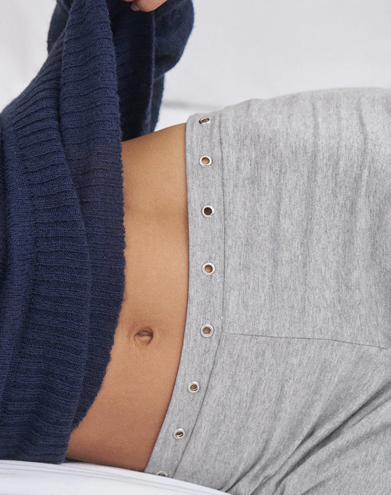 Dorala Low Rise Trousers with Eyelets in Grey Marl - Image 2