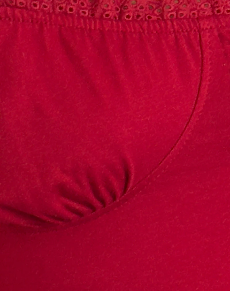 Dovica Lace Trim Corset Top in Adrenaline Red - Image 6