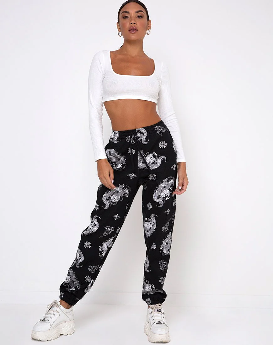 Drea Crop Top in Rib Ivory - Image 3