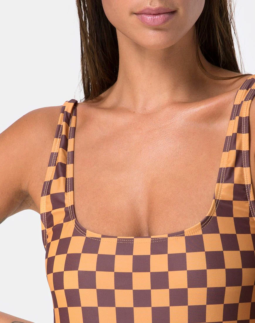 Drela Swimsuit in Mocha Checker - Image 5