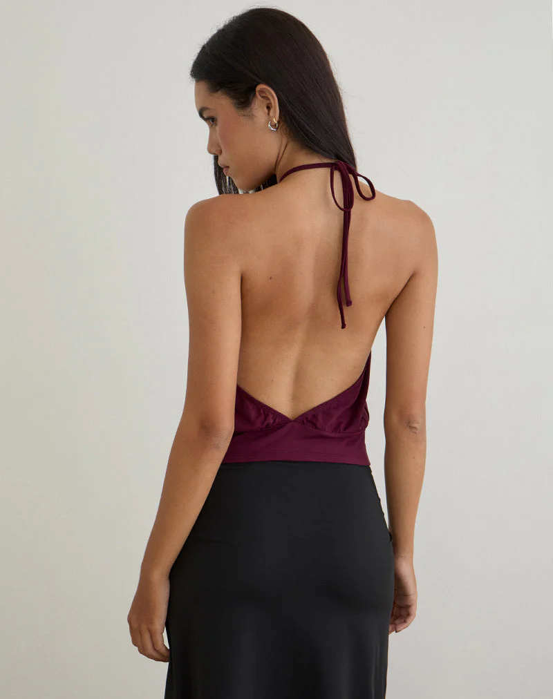 Dyilla Halter Top in Deep Purple - Image 3