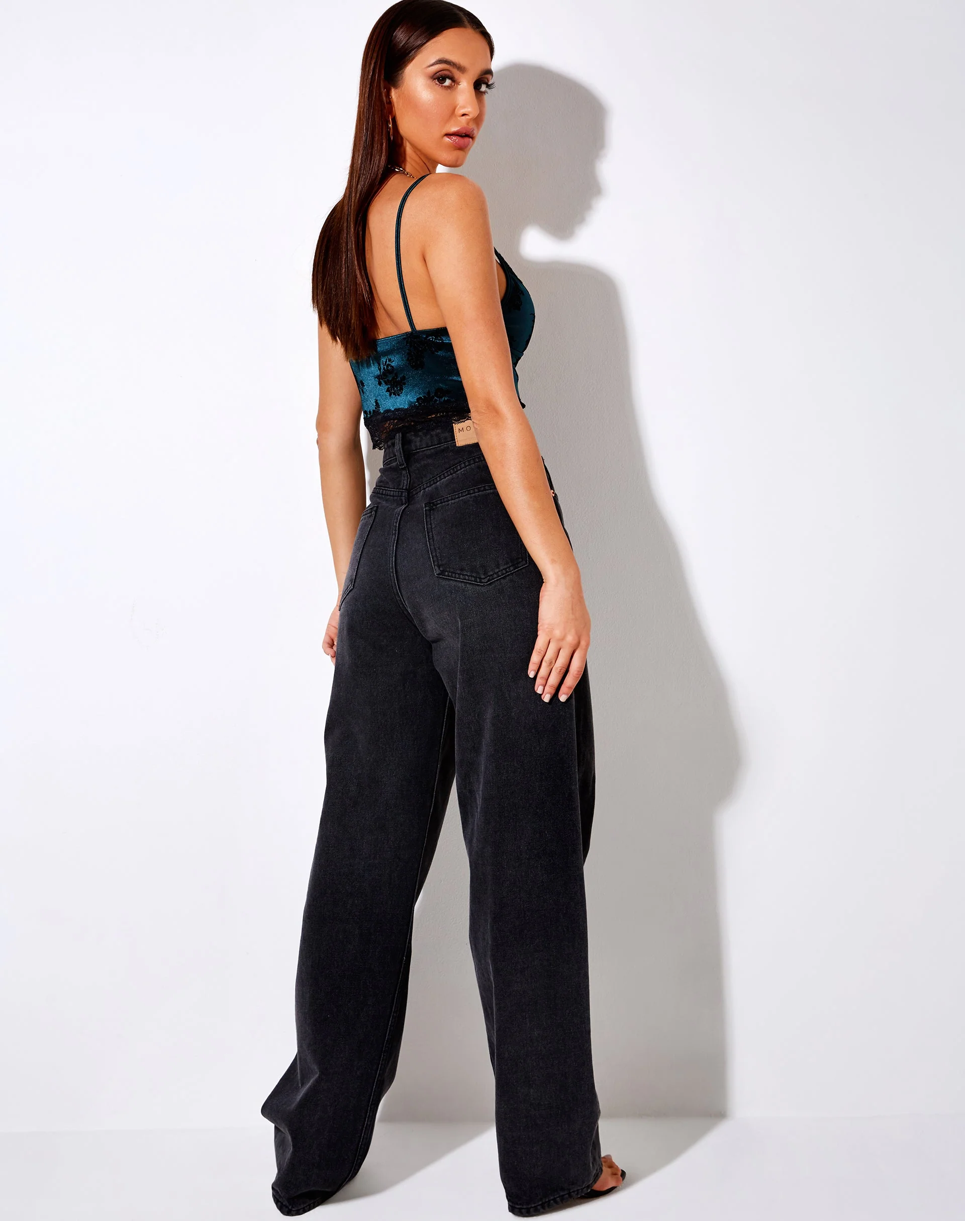 Dyrana Crop Top in Rose Flock Forest Green - Image 4