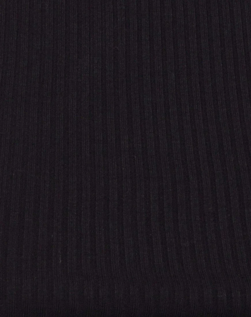 Edina Crop Top in Rib Black - Image 5