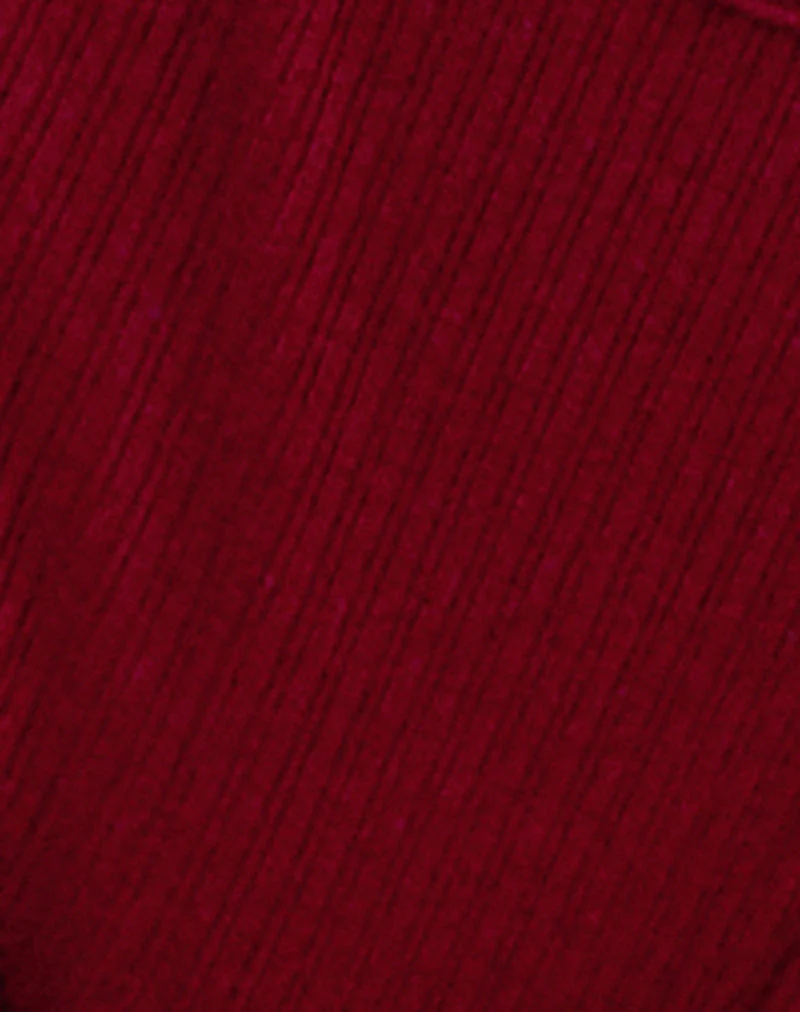 Edna Thong in Rib Burgundy - Image 6