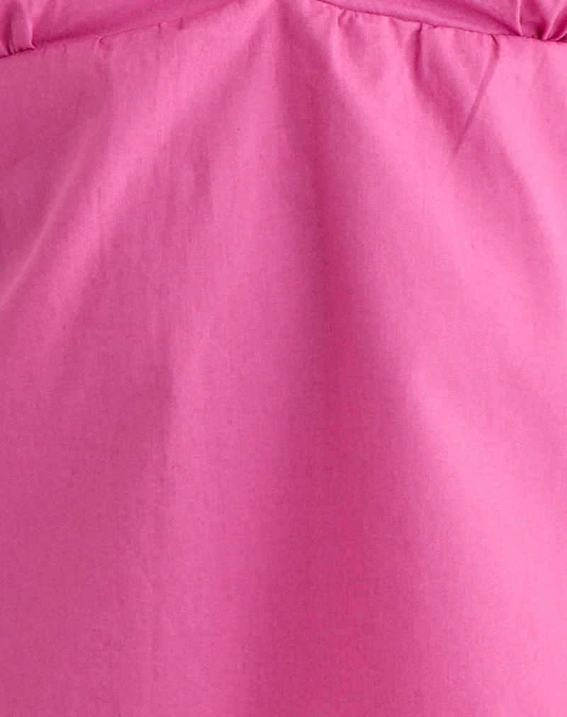 Eldana Halterneck Top in Poplin Pink Rose - Image 6