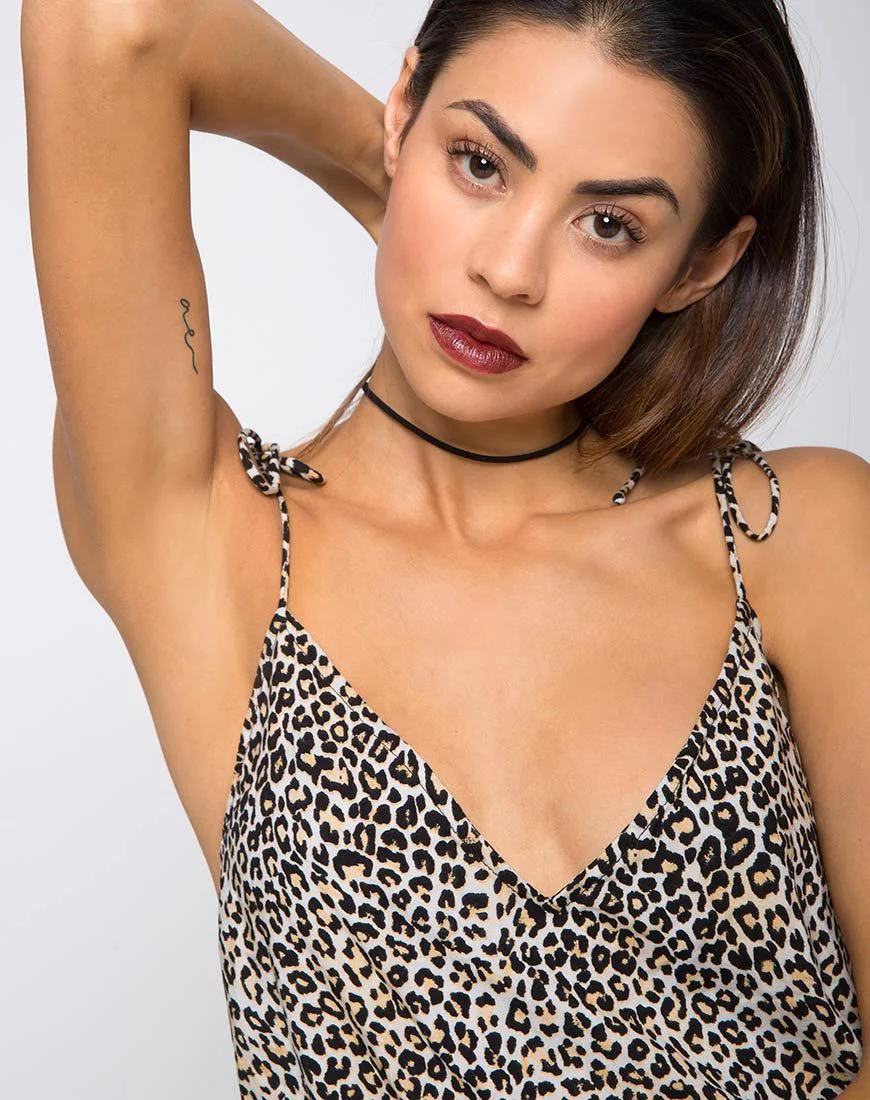 Elgia Slip Dress in Rar Leopard Brown - Image 2
