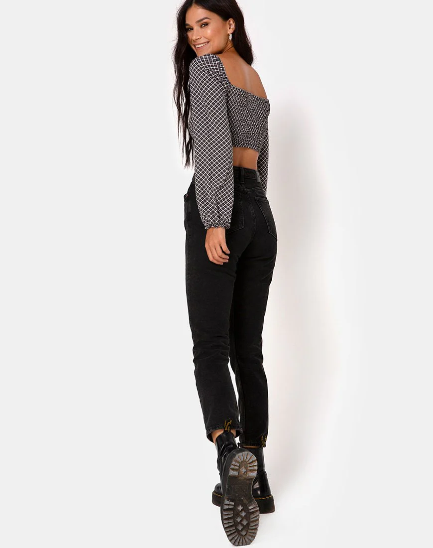 Elina Top in Check It Out Black - Image 4