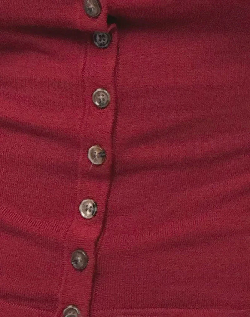 Elmira Top in Knit Burgundy - Image 6