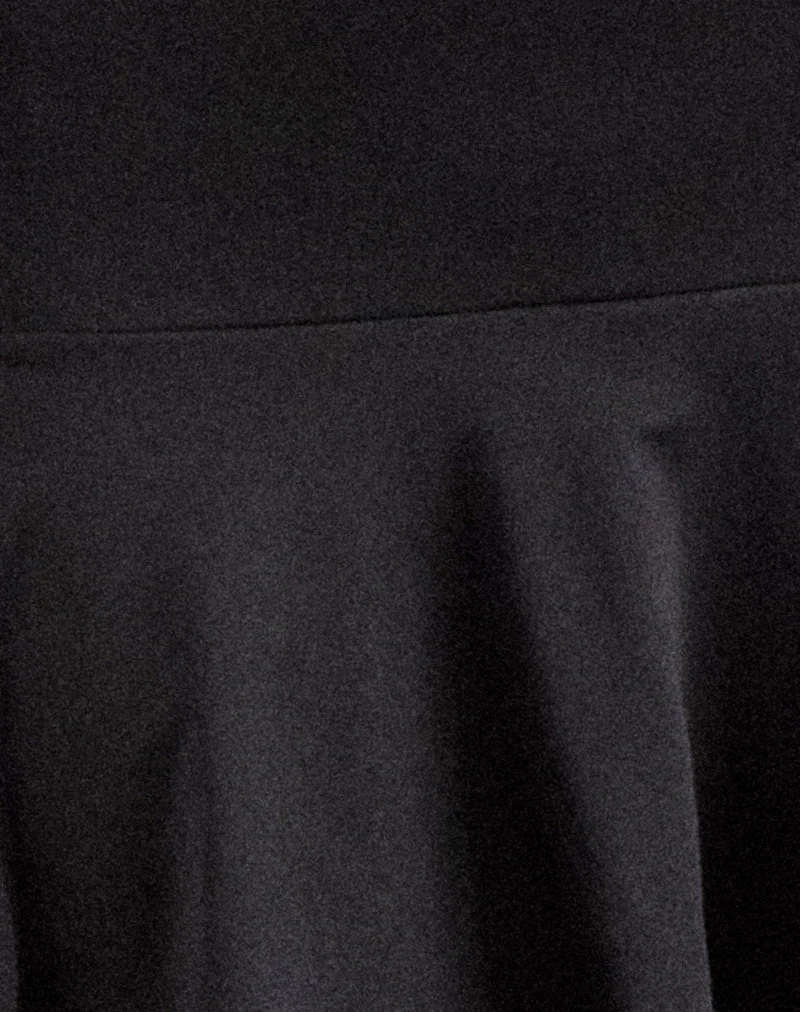 Elwyn Bardot Mini Dress in Slinky Black - Image 7