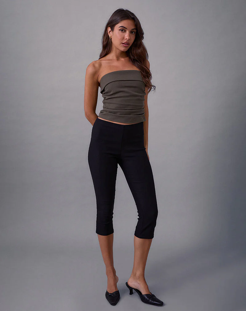 Elzi Corset Top in Tailoring Dark Olive - Image 2