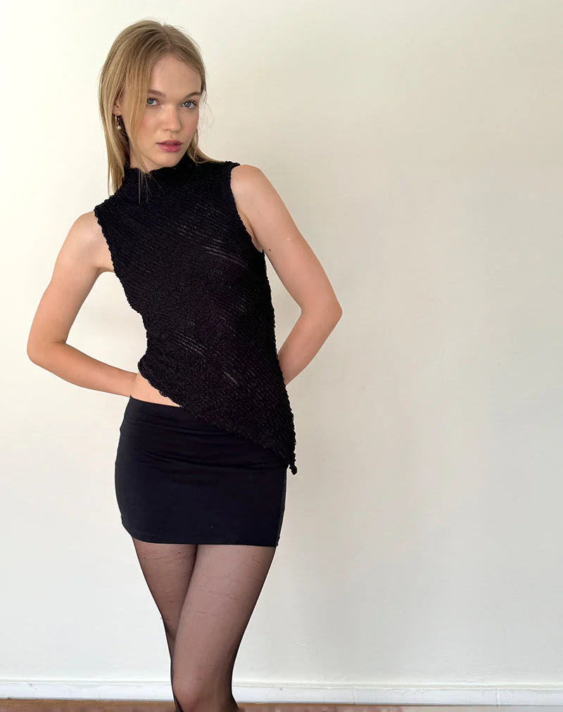 Ember Sleeveless Top in Textured Black - Image 2