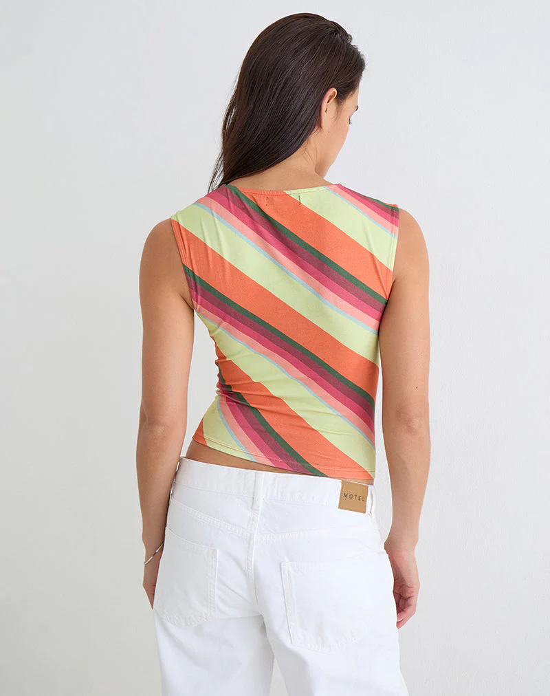 Emberlo Top in Mixed Stripe Orange - Image 4