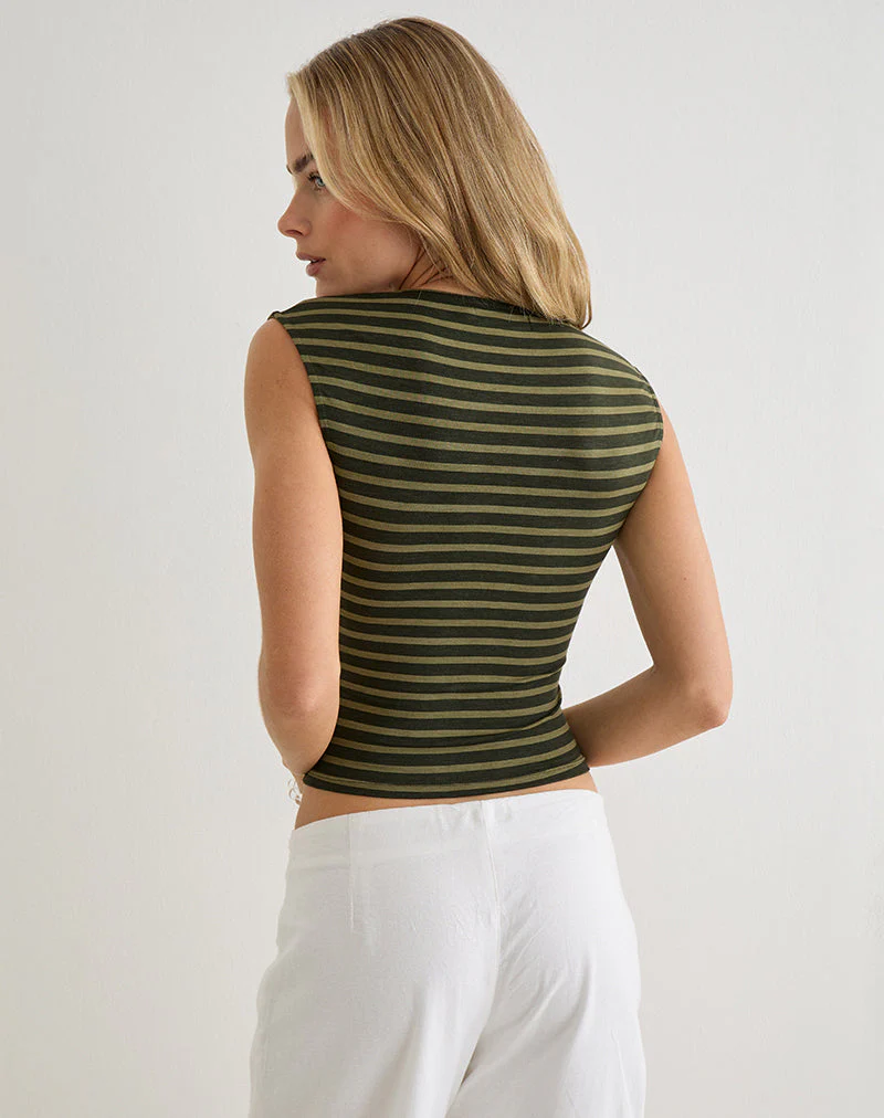 Emberlo Top in Wide Stripe Green - Image 5