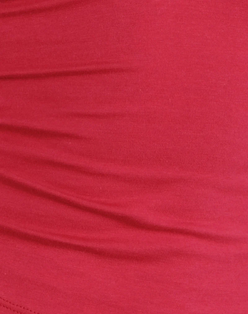 Emberly Plunge Top in Adrenaline Red - Image 5