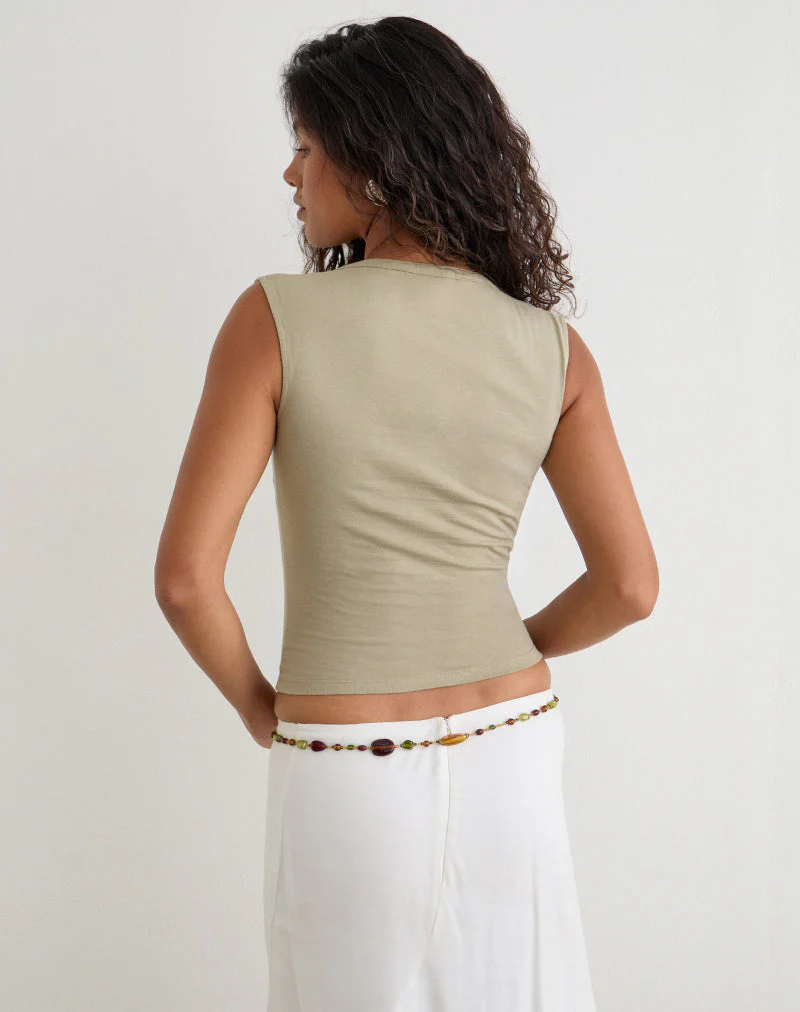 Emberly Plunge Top in Slate Green - Image 5