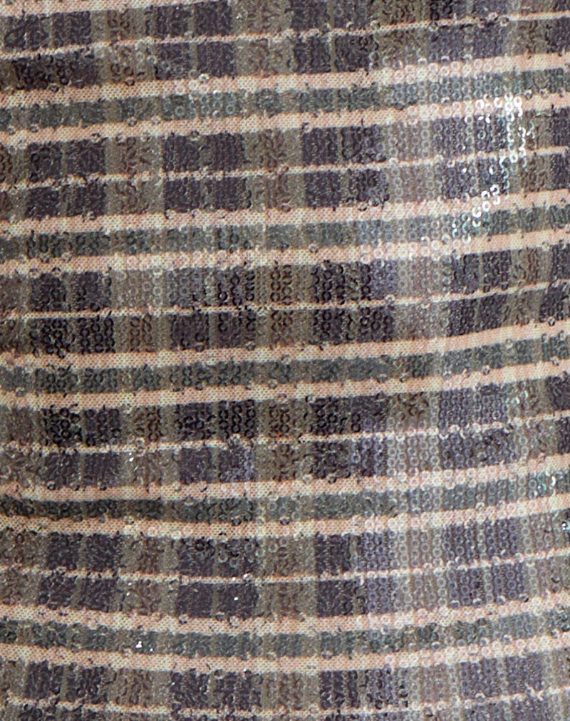 Erica Top in Sequin Vintage Check Brown - Image 6