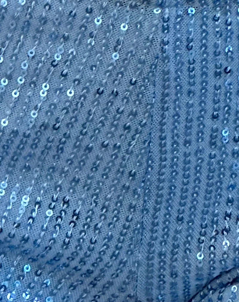 Erna Micro Short in Light Blue Mini Sequin - Image 5