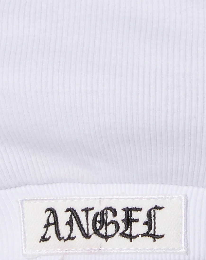 Esme Bralet in White with 'Angel' Embro - Image 6
