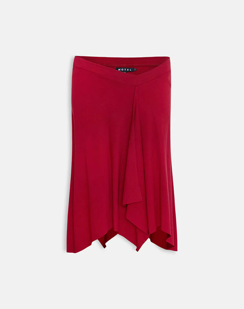 Esmeray Midi Skirt in Adrenaline Red - Image 4