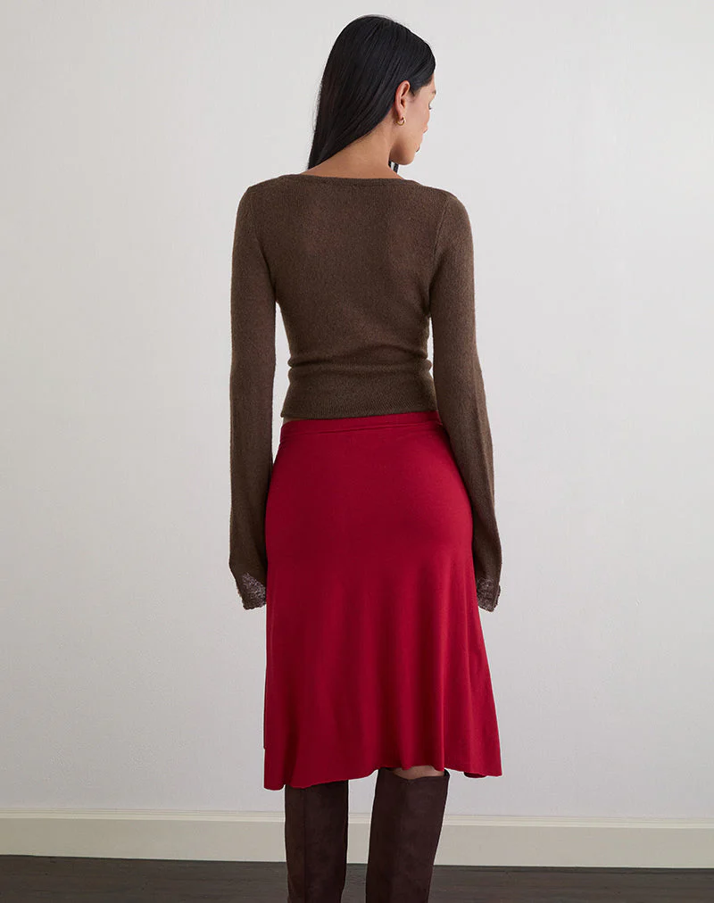 Esmeray Midi Skirt in Adrenaline Red - Image 6