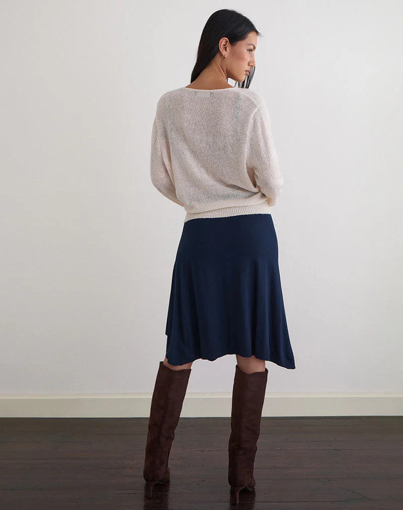 Esmeray Midi Skirt in Navy - Image 4