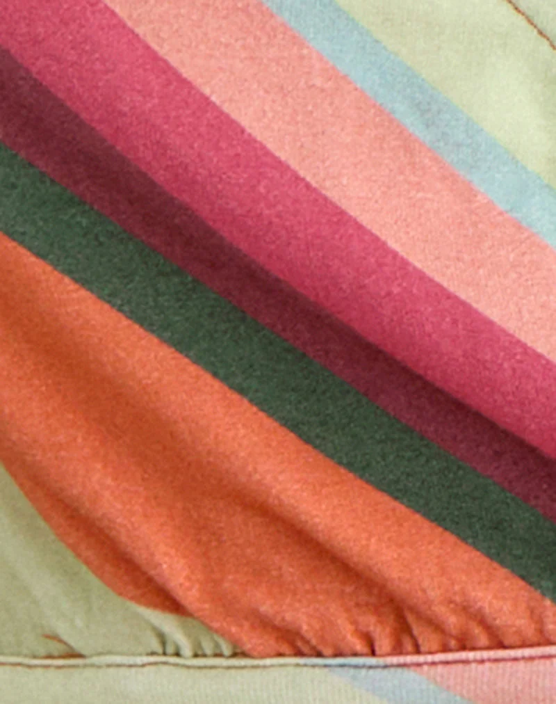 Espera Wrap Top in Mixed Stripe Orange - Image 7