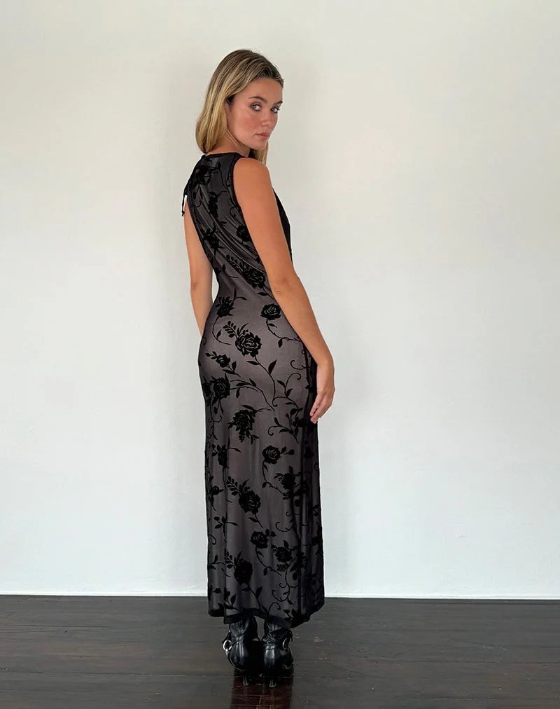 Estoria Midi Dress Black Rose Flock - Image 3