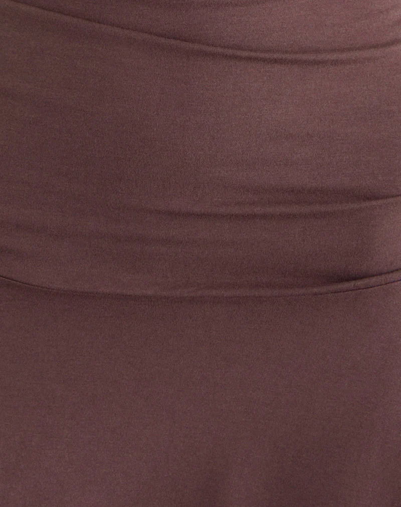 Eutalia Cowl Neck Halter Dress in Deep Taupe - Image 6