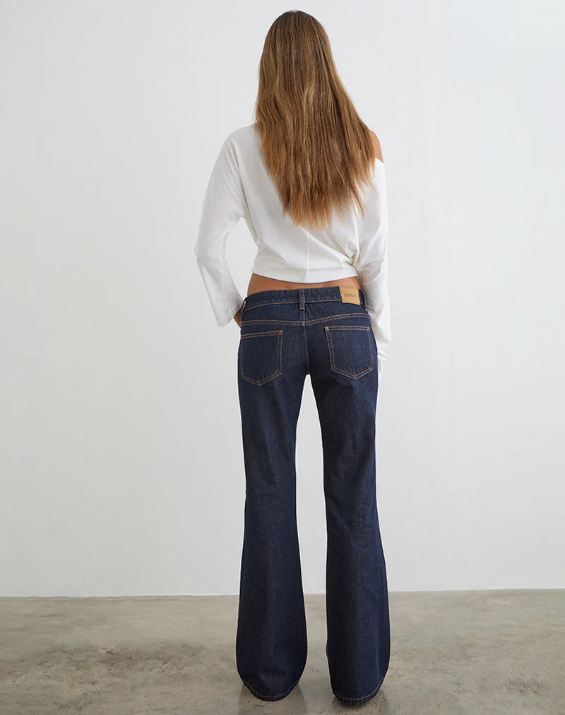 Extra Low Rise Flare Jeans in Indigo - Image 6