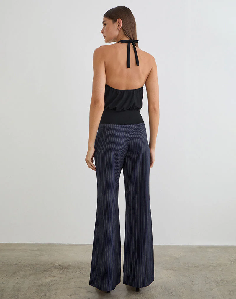 Falita Trouser in Tailoring Navy Stripe - Image 4