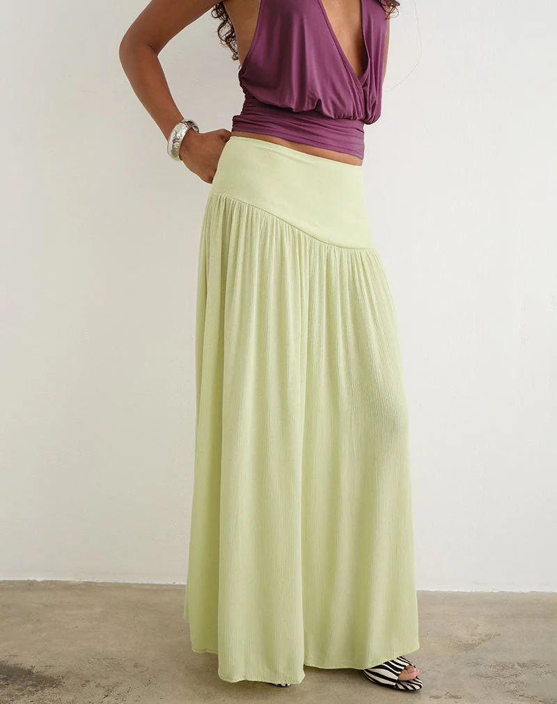 Fang Maxi Skirt in Crinkle Pistachio - Image 2