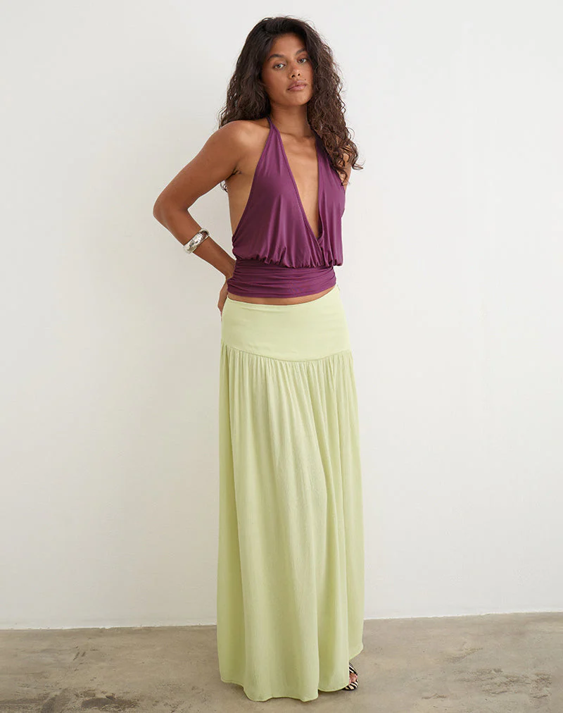 Fang Maxi Skirt in Crinkle Pistachio - Image 5