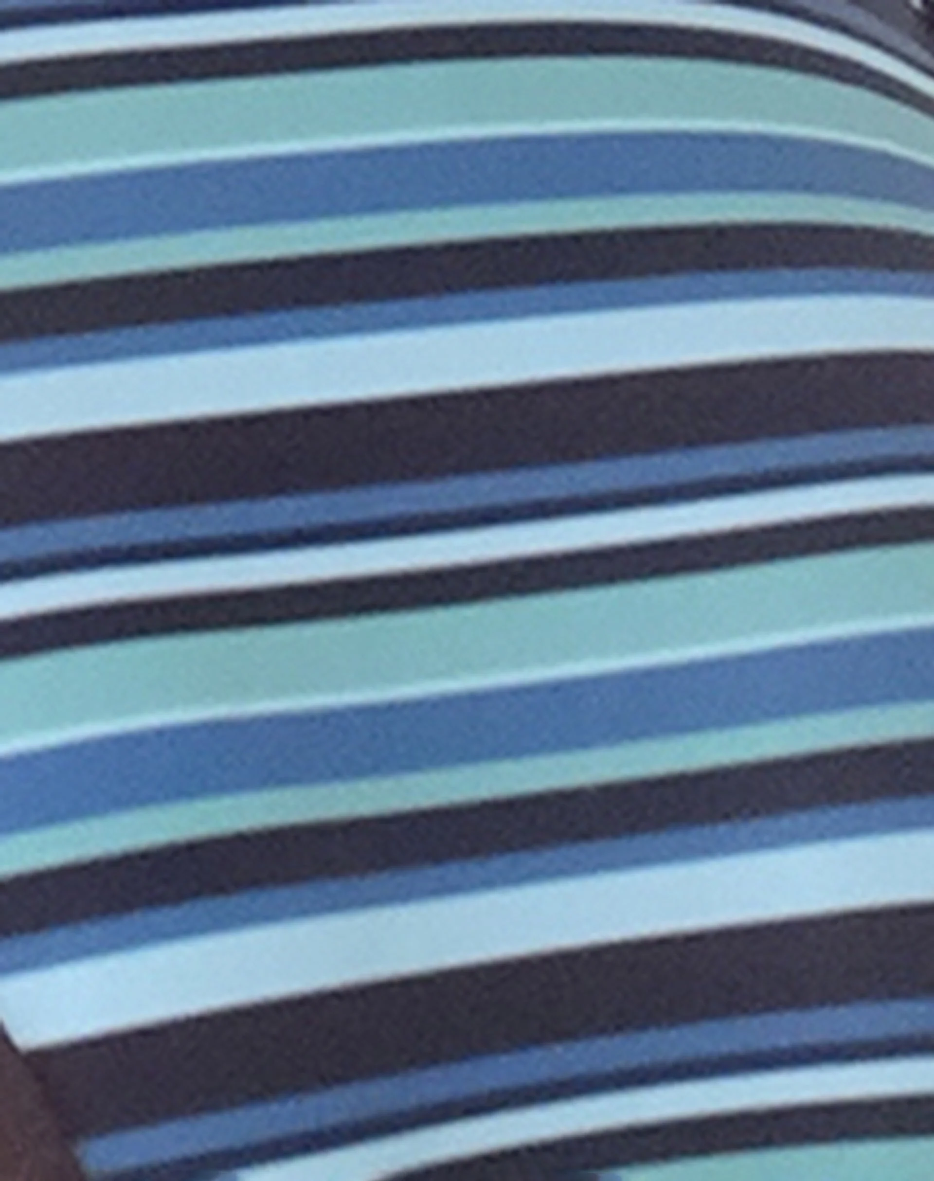 Farida Bikini Bottom in Stripe Blue with Brown Binding - Image 7