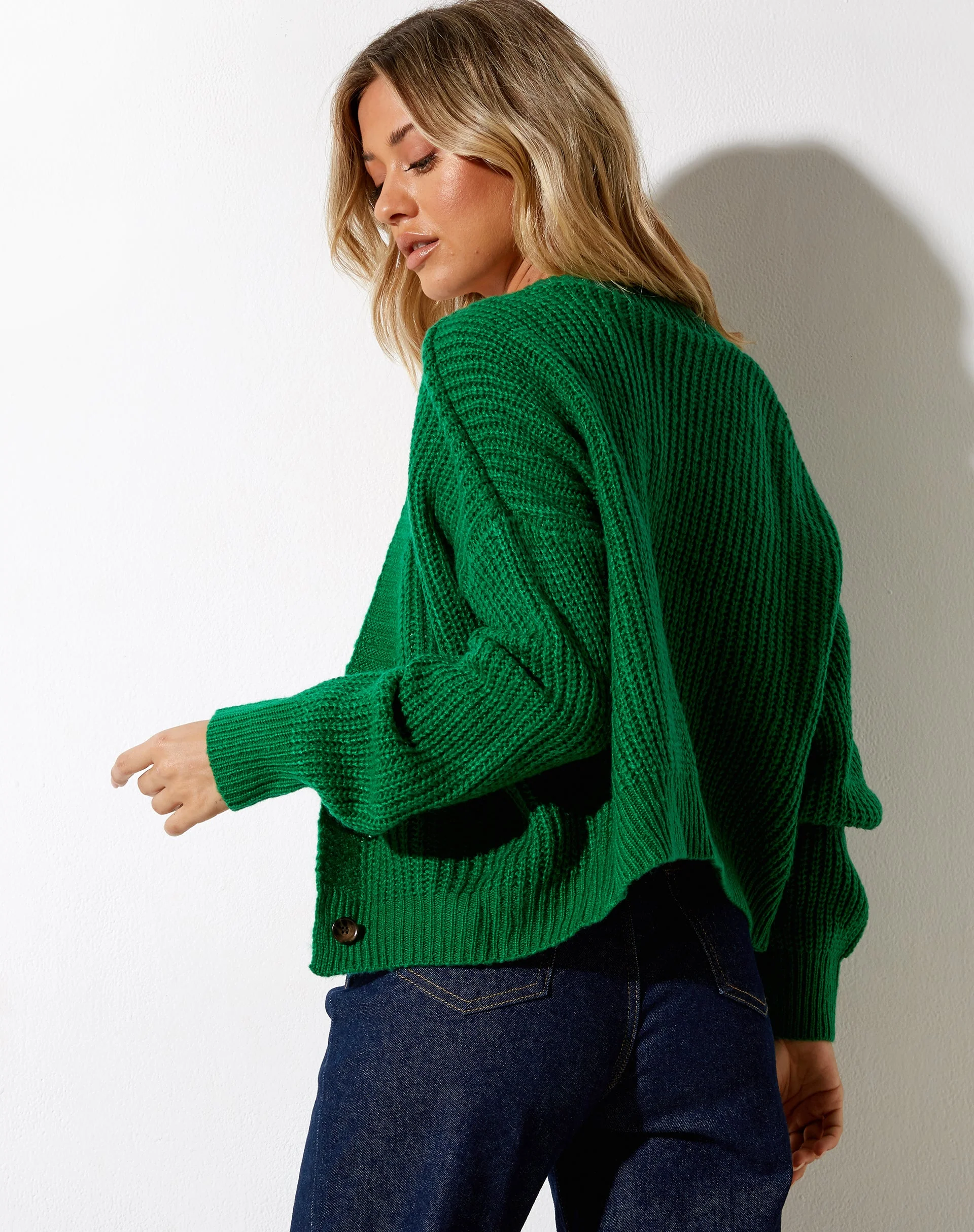 Faya Cardi in Knit Green - Image 2