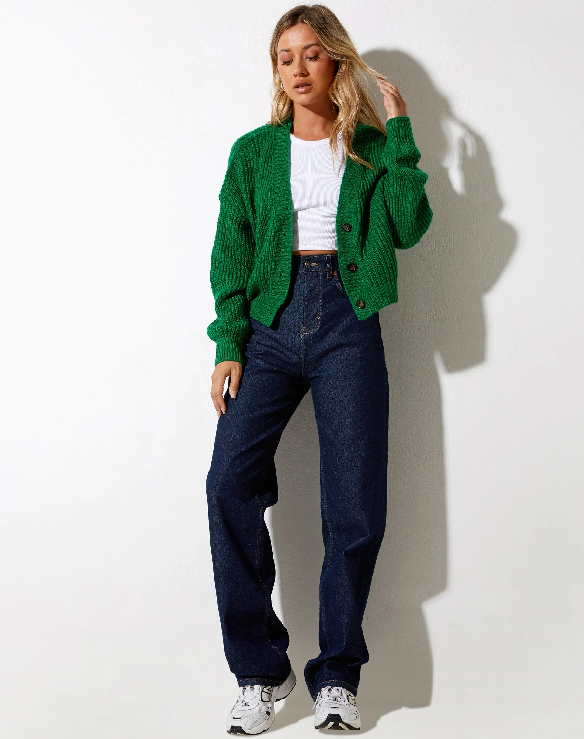Faya Cardi in Knit Green - Image 3