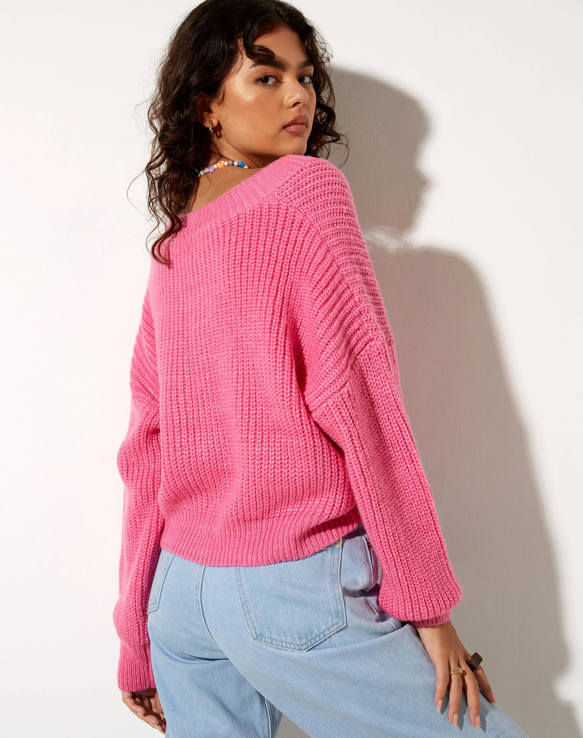 Faya Cardigan in Bubblegum Pink - Image 3