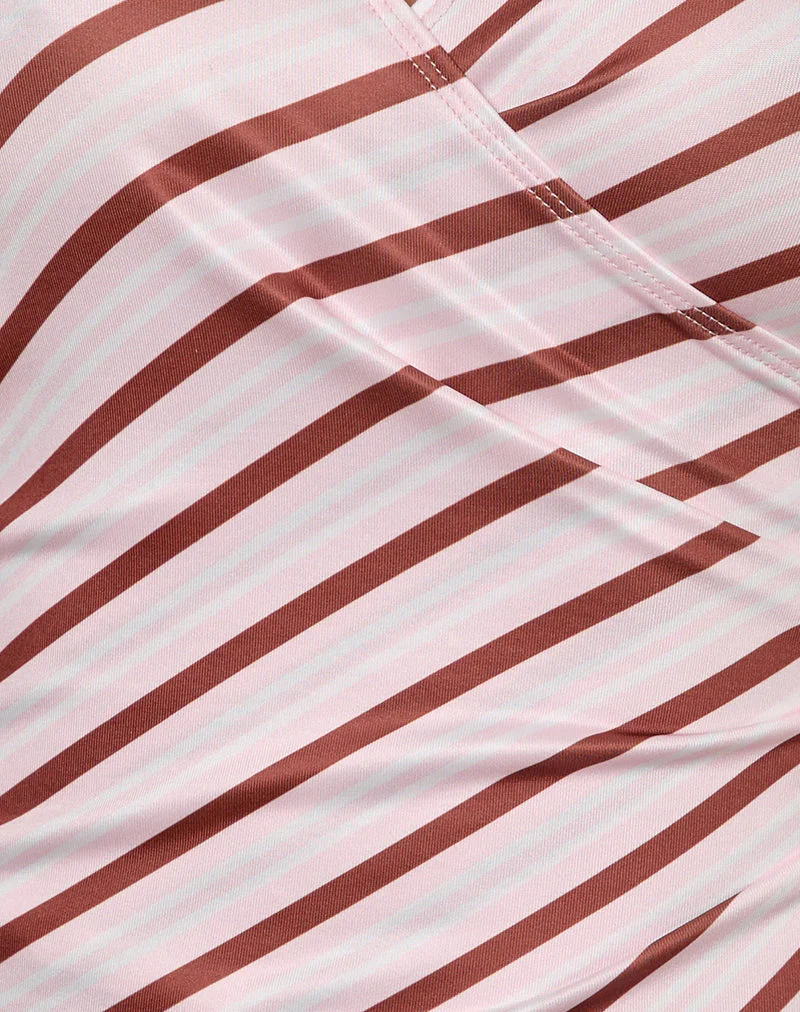 Fayez Top in Slinky Diagonal Stripe Pink - Image 6