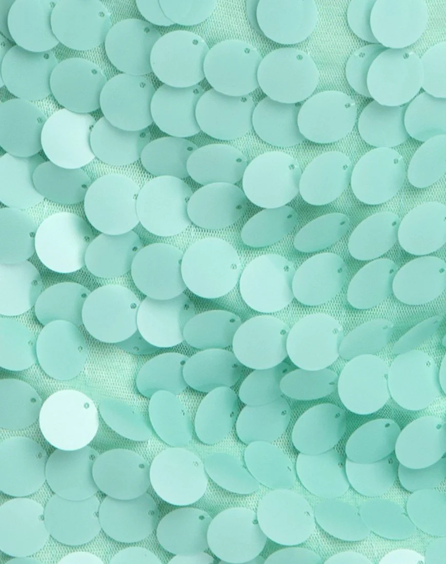 Finn Dress in Disc Sequin Mint - Image 5