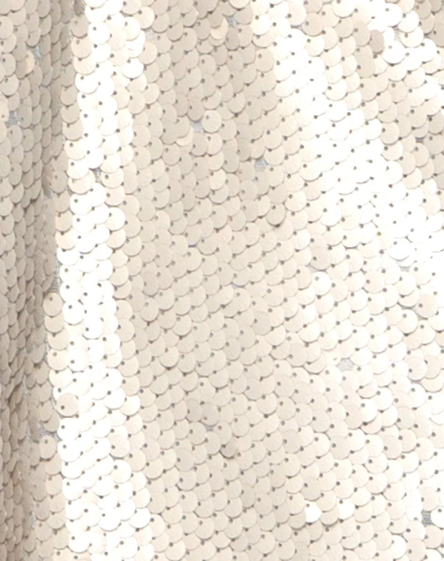 Finn Slip Dress in Shell Sequin Nude - Image 5