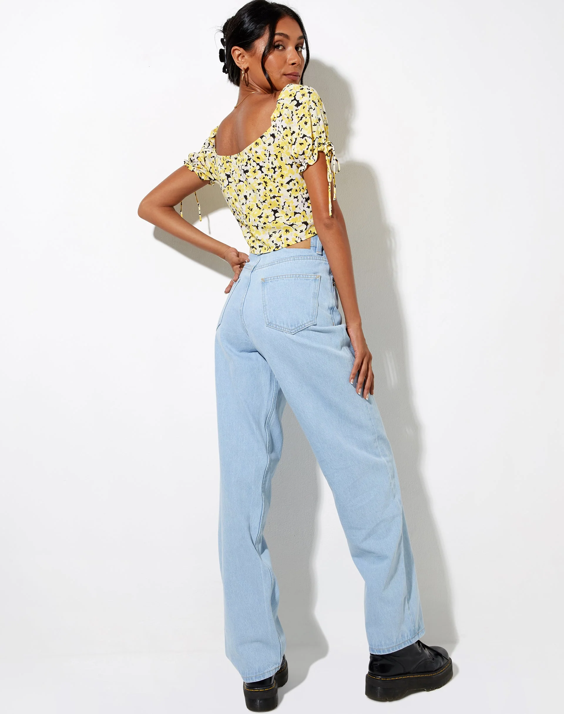 Flaba Crop Top in Sunflower Pop Yellow - Image 2