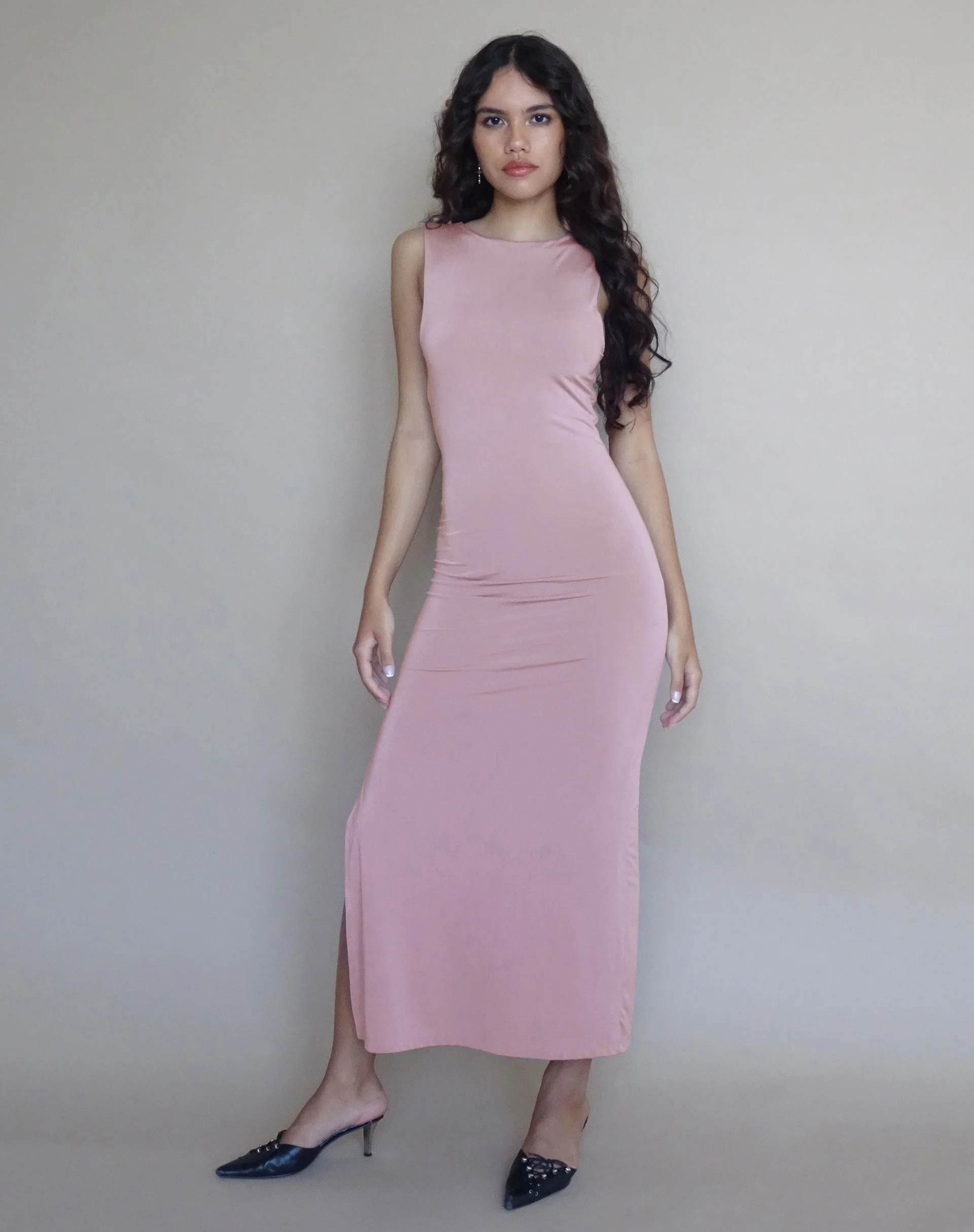 Flo Maxi Dress in Slinky Light Mauve - Image 3