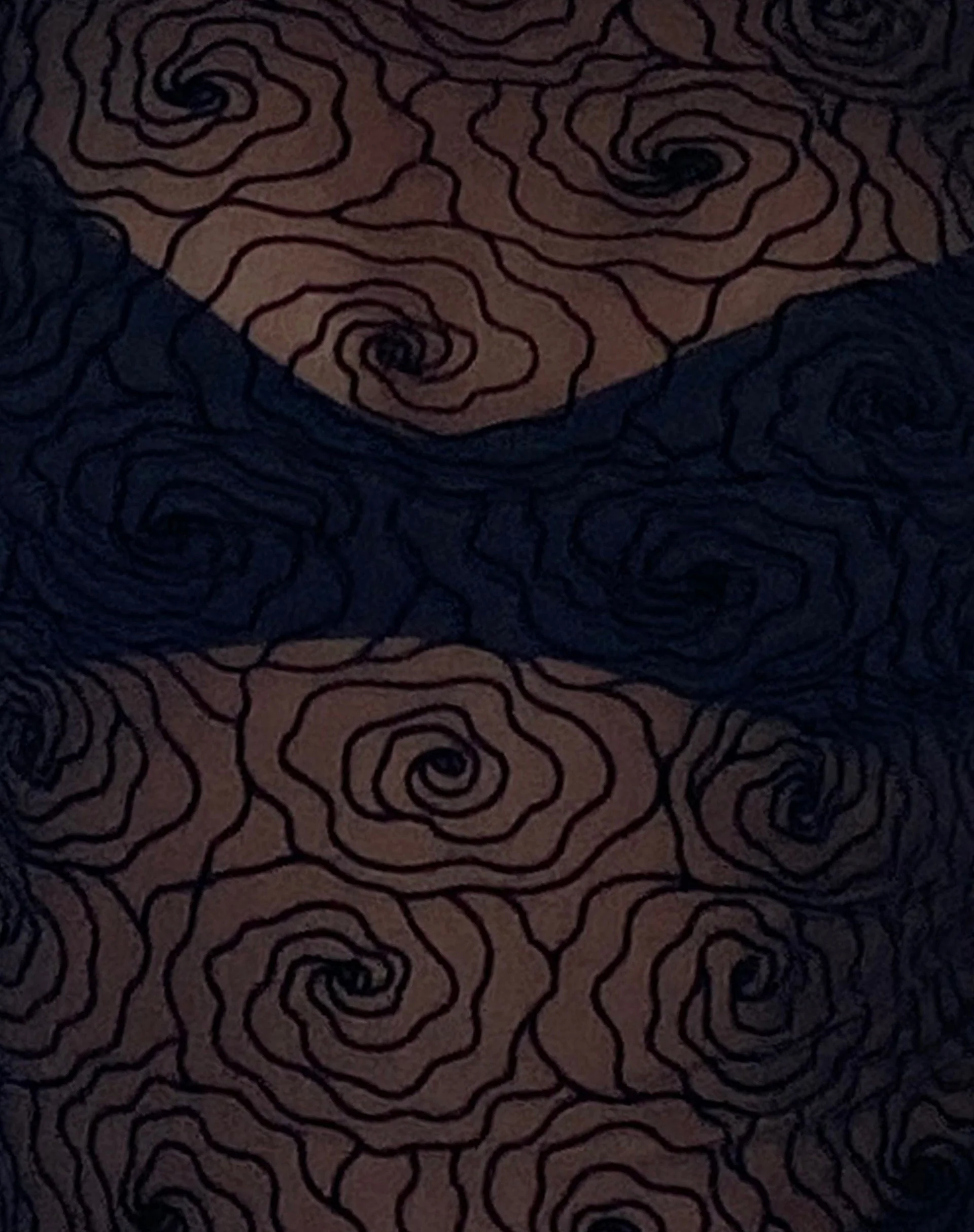 Florian Unlined Midi Dress in Black Abstract Flower Flock - Image 6