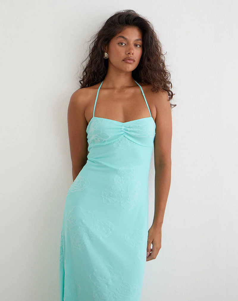 Florrie Midi Dress in Flock Floral Doodle Blue - Image 2