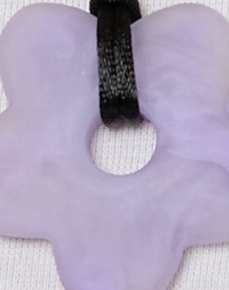 Flower Necklace in Resin Lilac - Image 5