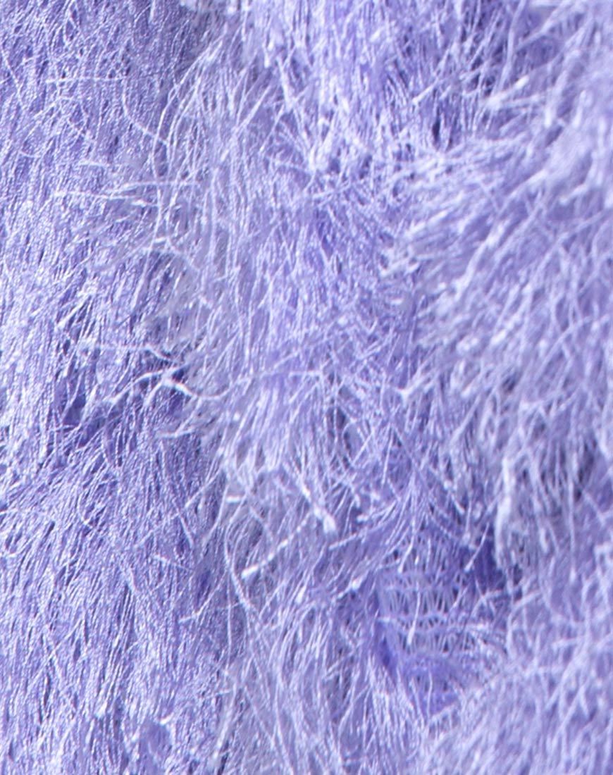 Fur Ball Jacket in Faux Fur Lilac - Image 5